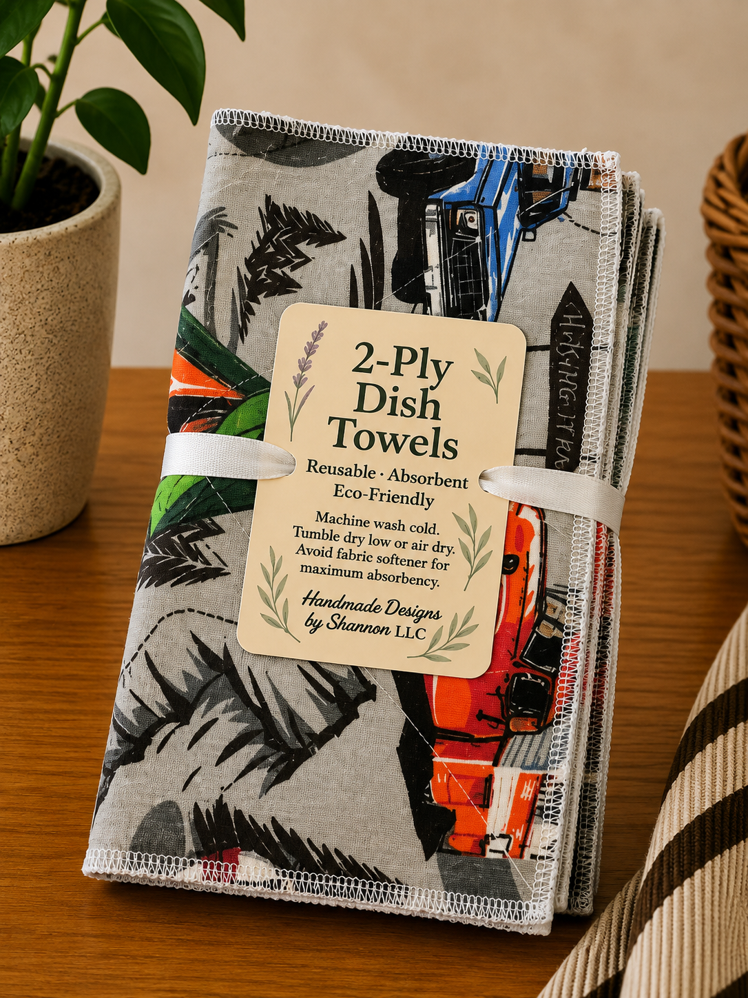 Happy Camper 2-Ply Reusable Dish Towels