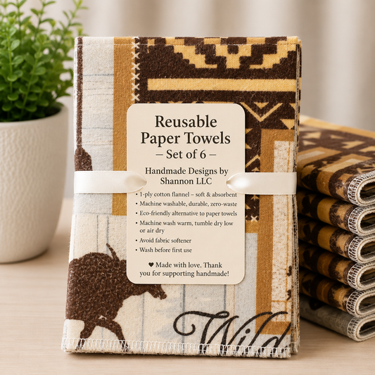 Reusable Paper Towels – Wild Adventure Moose & Outdoors – Set of 6