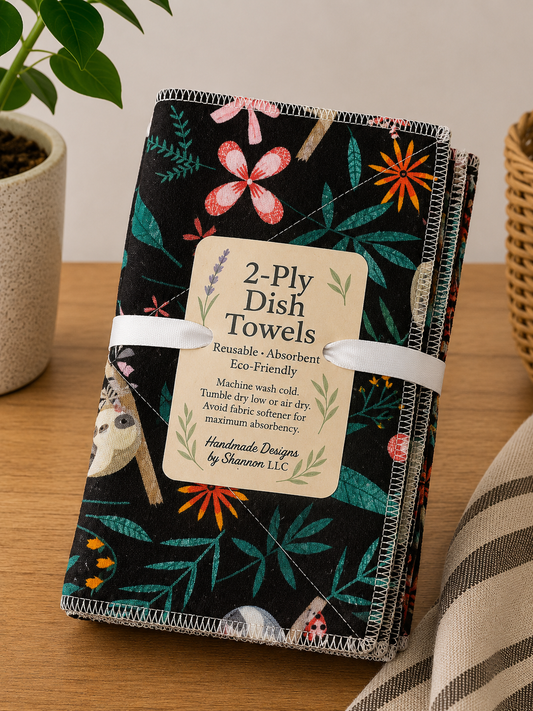 Tropical Sloth Garden 2-Ply Dish Towels