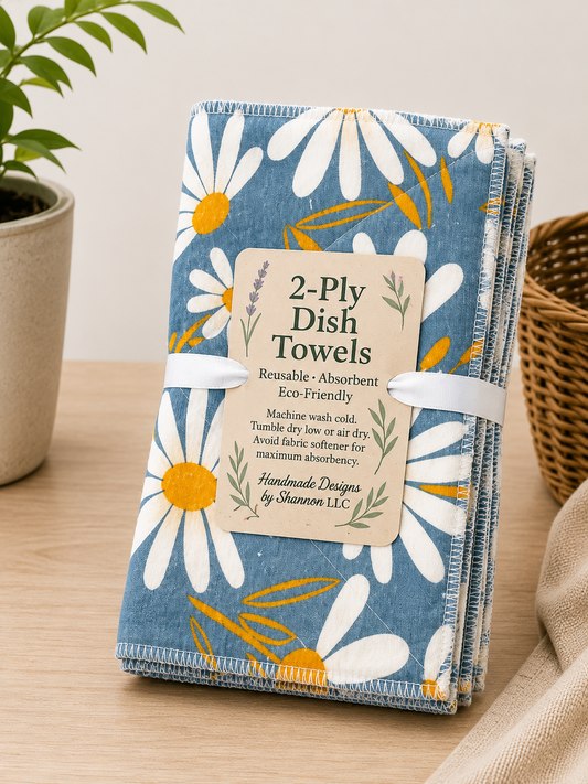 Blue Daisy 2-Ply Reusable Dish Towels